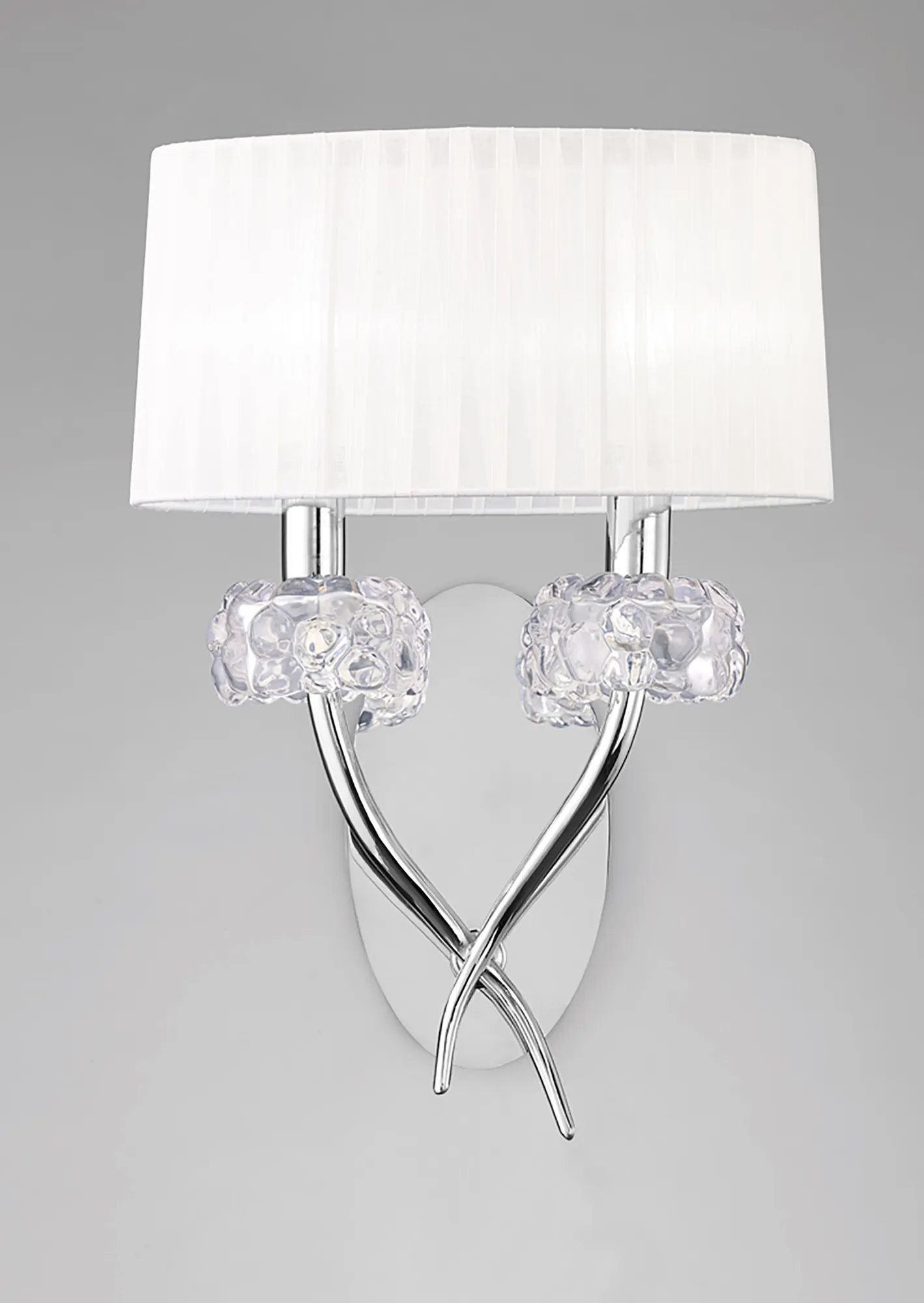 Loewe Polished Chrome-White Wall Lights Mantra Armed Wall Lights Loewe Polished Chrome-White Wall Lights Mantra Armed Wall Lights